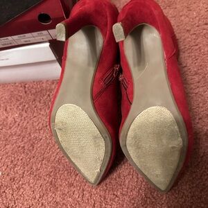 Sugar Vibrant Red Suede Heels